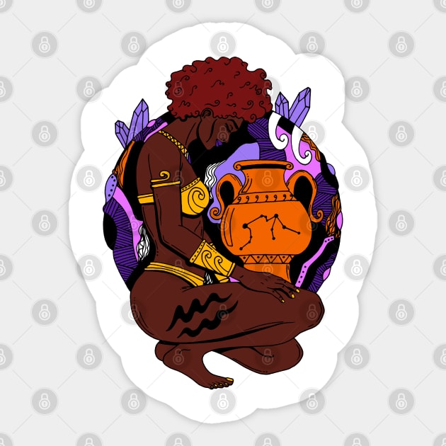 Aquarius Beauty Nubian Edition Sticker by kenallouis